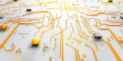 Global network, representing digital connections with interconnected circuits and nodes, symbolizing global communication and modern technological connectivity. White Background. 