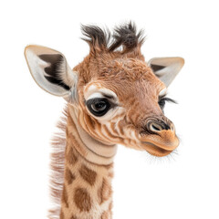 Baby Giraffe Standing in Profile