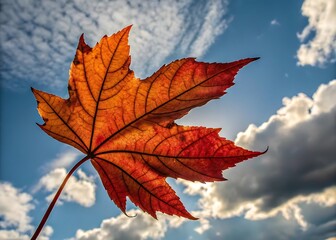 Close-Up of a Vibrant Autumn Maple Leaf