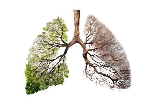 recommend clip art: Abstract silhouette of lungs on a white background . Trees are the lungs of the planet. Air purification. Ecological concept. Tree branch. The concept of pneumonia and bronchitis.