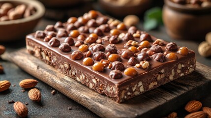 a candy bar with nuts on it