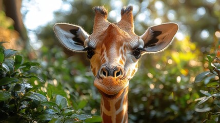 Obraz premium a close up of a giraffe