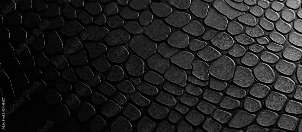 Poster close-up of a black textured surface with rounded shapes
