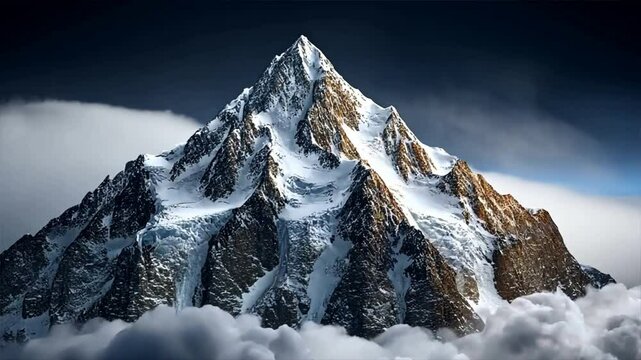 Majestic K2 Peak Soaring Above Clouds 