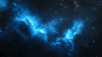 Obraz premium a mesmerizing electric blue aurora borealis dancing across the night sky, with a few stars twinkling in the background, a realistic photo image. Aurora. Illustration