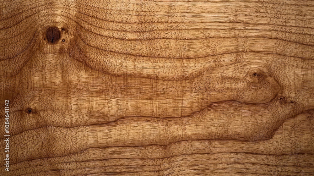 Poster close-up of a wood grain with knots and a wavy pattern