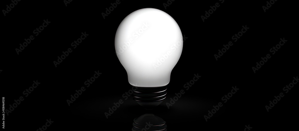 Poster a single light bulb illuminated against a black background