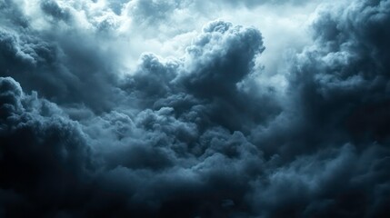 Obraz premium A captivating otherworldly landscape shrouded in a veil of mysterious mist and turbulent foreboding clouds creating an eerie supernatural atmosphere with a sense of the unknown and the unseen