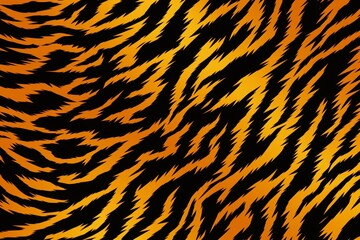 Tiger Skin Background, Tiger Skin Pattern, Tiger Stripes Pattern, Tiger Skin Texture, Animals Skin Background, Tiger Skin Print, Wild animal hide, AI Generative
