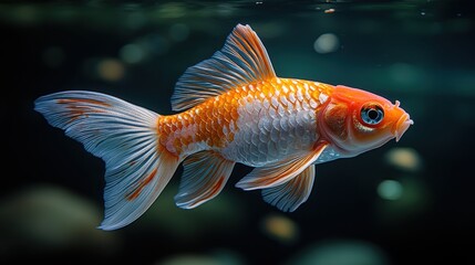 Obraz premium a gold fish with orange and white fins