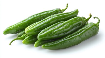 a green pepper on a white background
