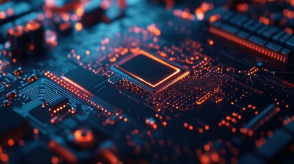 A close-up of a semiconductor wafer with complex structures that was created using the nanolithography process to produce microchips