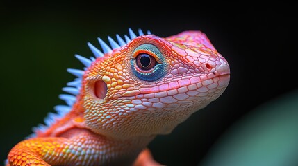 Obraz premium a lizard with spikes on its head