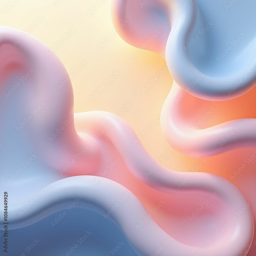 Poster background a symphony of pastel hues, flowing and rippling in a mesmerizing display of abstract form