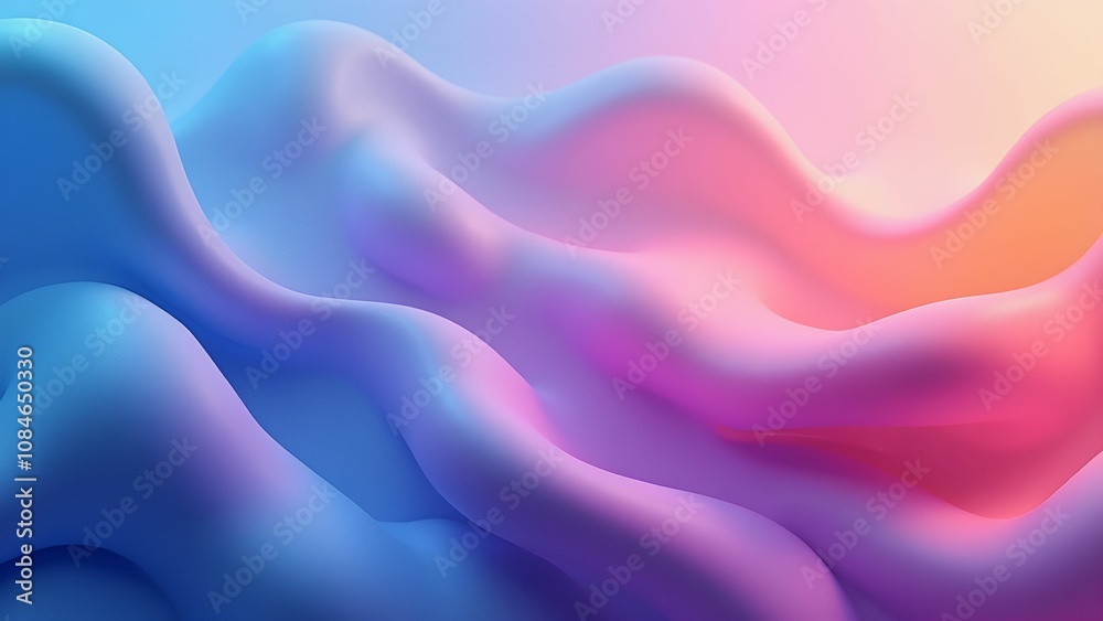 Aufkleber abstract background a symphony of pastel hues, flowing and rippling in a mesmerizing display of abst