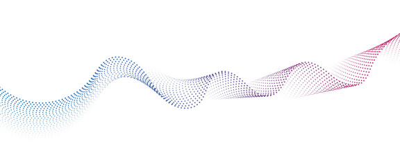 Flowing Dot Wave halftone gradient pattern on transparent background	
