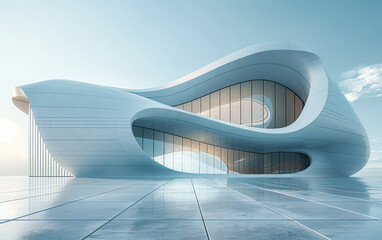 Minimalist modern art building space structure