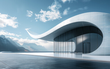 Fototapeta premium Minimalist modern art building space structure