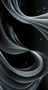 an abstract puple background that features a dynamic pattern of flowing waves and scattered dots. The waves should have a fluid, organic feel, blending seamlessly into the dark background		
