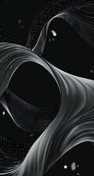 an abstract puple background that features a dynamic pattern of flowing waves and scattered dots. The waves should have a fluid, organic feel, blending seamlessly into the dark background		