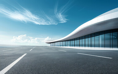 Naklejka premium Minimalist modern art building space structure