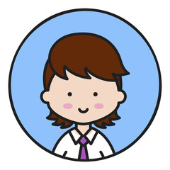 Man boy character face avatar vector icon