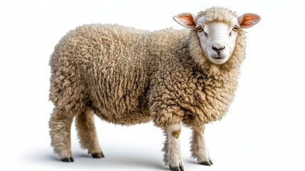 a sheep standing on a white background