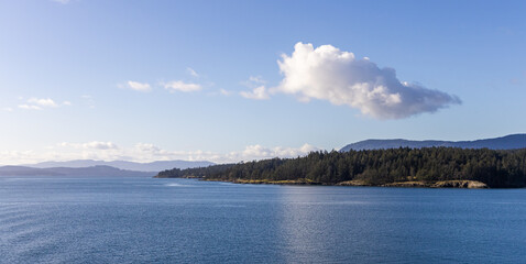Scenic View of Gulf Islands in British Columbia, Canada