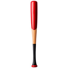 Bright Red Baseball Bat with Wooden Handle