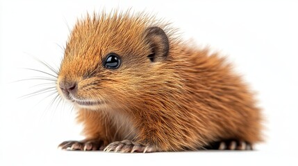 a small porcupine on a white background