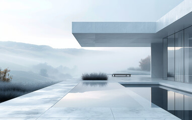 Minimalist modern art building space structure