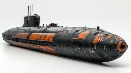 a submarine with a white background