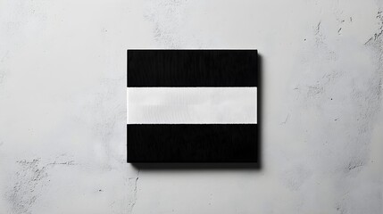 Minimalist Artpiece Featuring Bold Black and White Contrast on Textured Background, Perfect for Modern Home Decor or Contemporary Art Collection
