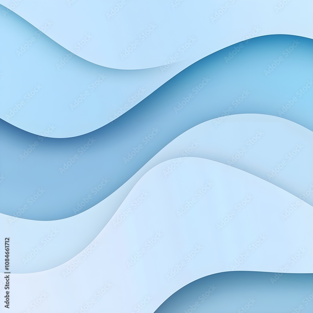 Canvas Prints soft blue gradient waves flowing together in a calming abstract design perfect for backgrounds or cr
