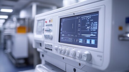 a white machine with buttons and a screen