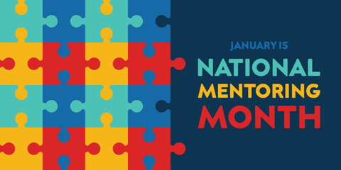 National Mentoring Month vector template.National Mentoring Month in January. Celebrate annual in United States. Personal mentor, coach or teacher.