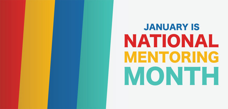 National Mentoring Month vector template.National Mentoring Month in January. Celebrate annual in United States. Personal mentor, coach or teacher.