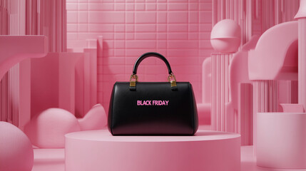 Black Friday Handbag Sale Pink Modern Luxury Shopping Bag