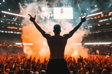 Crowd celebration stadium event photography nighttime atmosphere audience perspective festival vibe