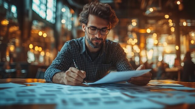 accountant showing office document auditing concept checkboxes concepts of practices and policies company articles of association terms and conditions plan review process and assess correctnes