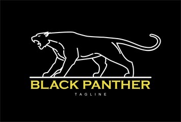 Fearless Black Panther. Roaring Predator. Roaring Panther. Elegant panther.