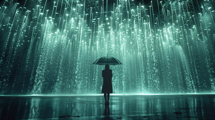 Umbrella shower.