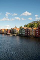 Obraz premium Colorful Gamle bybro Houses Trondheim Norway