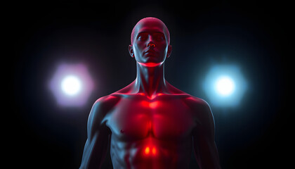 body, mind, spirit and soul isolated with white highlights, png