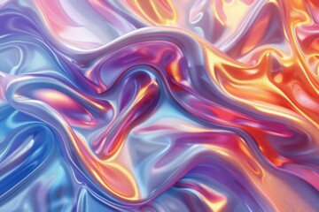 Obraz premium Vibrant Iridescent Holographic Rainbow Foil Gradient Background for Print and Digital Design