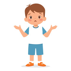 Portrait of a boy with a confused pose