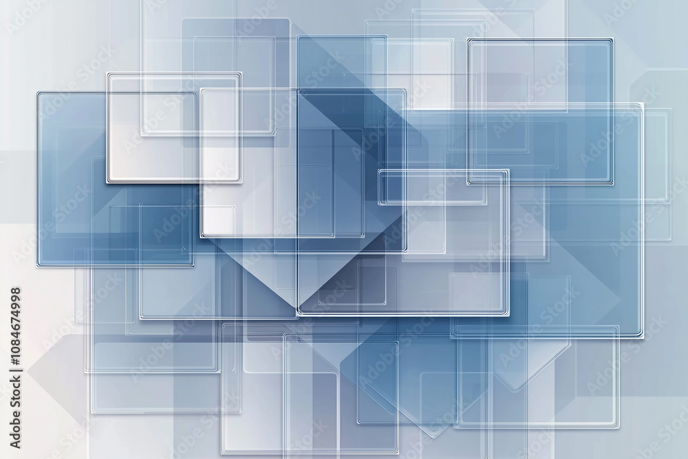 Leinwandbilder Abstract background showing overlapping blue and grey squares creating modern design