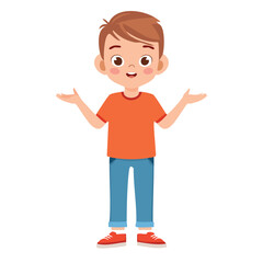 Fototapeta premium Portrait of a boy with a confused pose