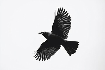 Majestic Silhouette of a Bird in Flight Against a Soft Background