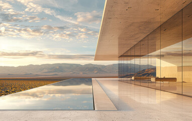 Fototapeta premium Minimalist modern art building space structure